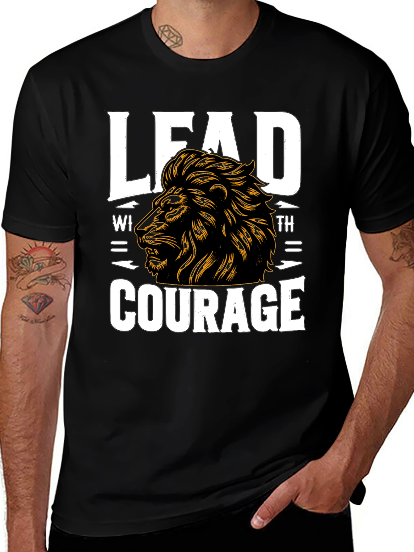 Variant 7 of Lead with Courage Lion Graphic T-Shirt