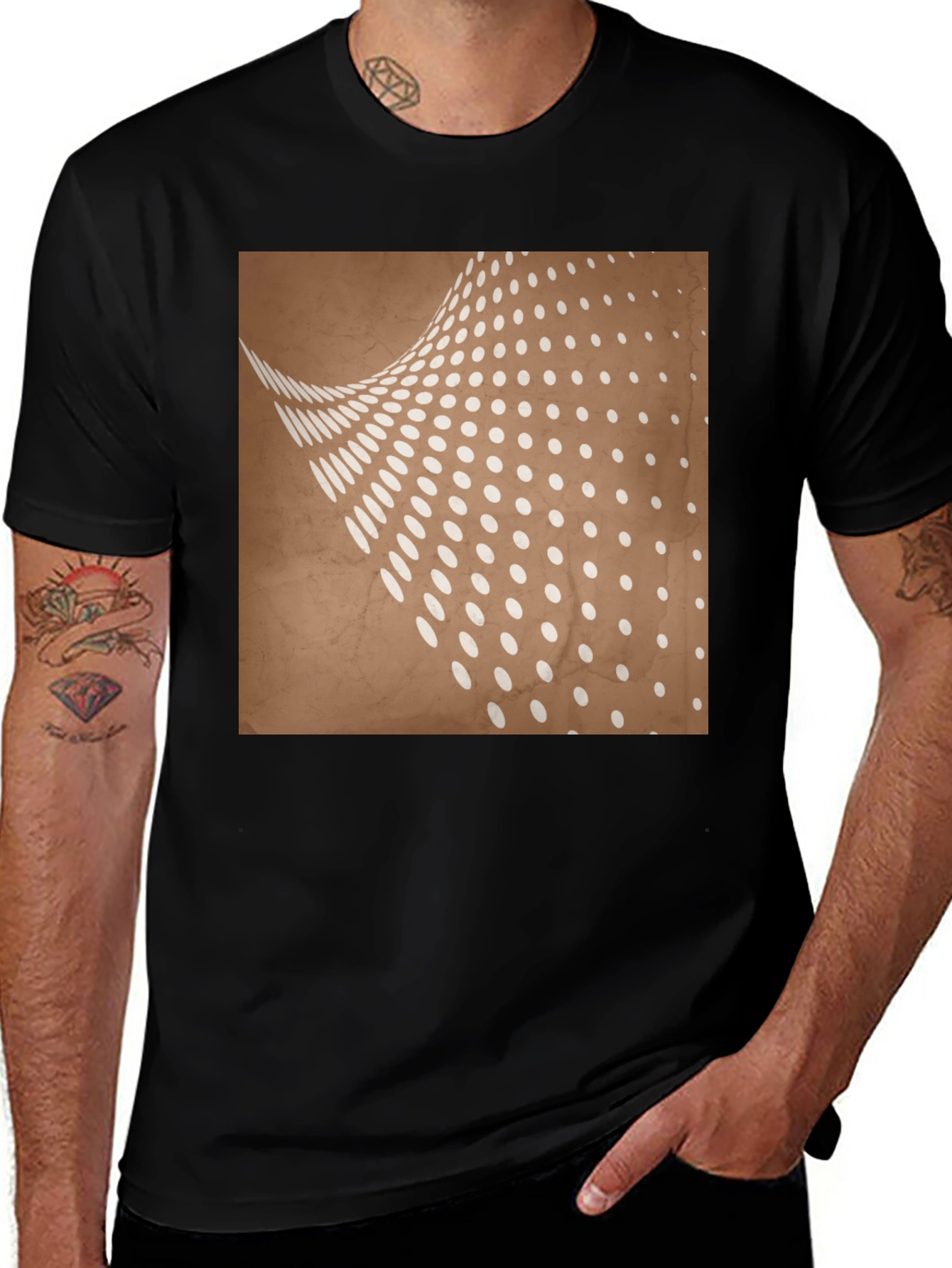 Variant 29 of Abstract Dot Pattern Graphic Tee - Trendy Casual Wear