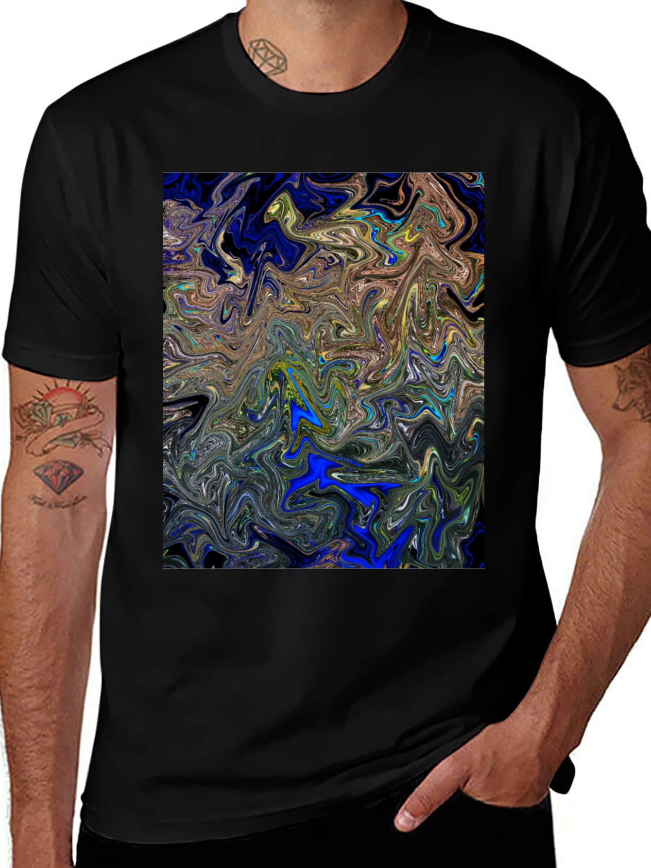 Variant 22 of Abstract Swirl Graphic Tee - Modern Art Shirt