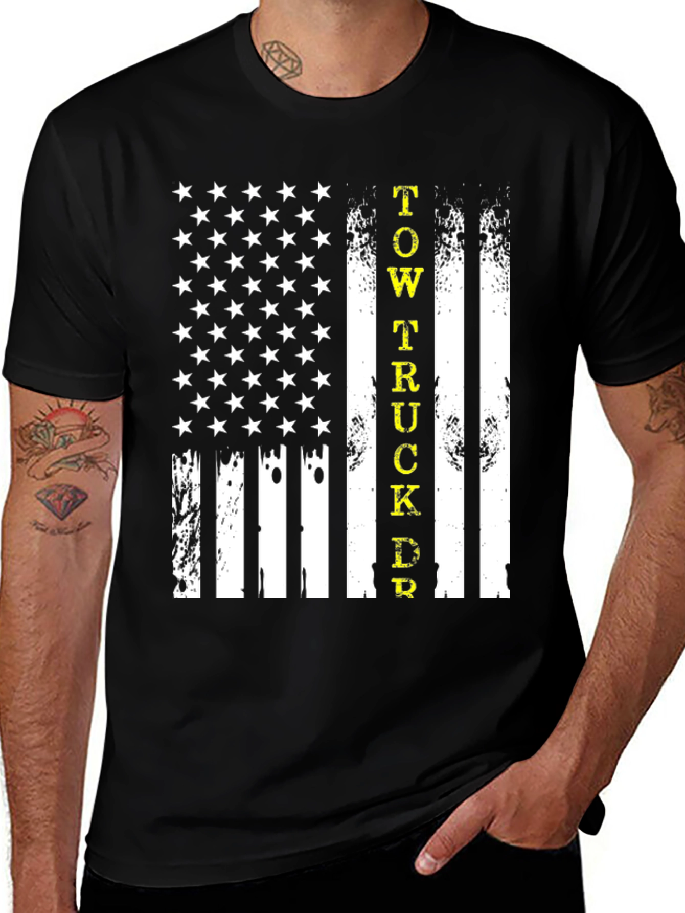 Variant 15 of Tow Trucker American Flag T-Shirt