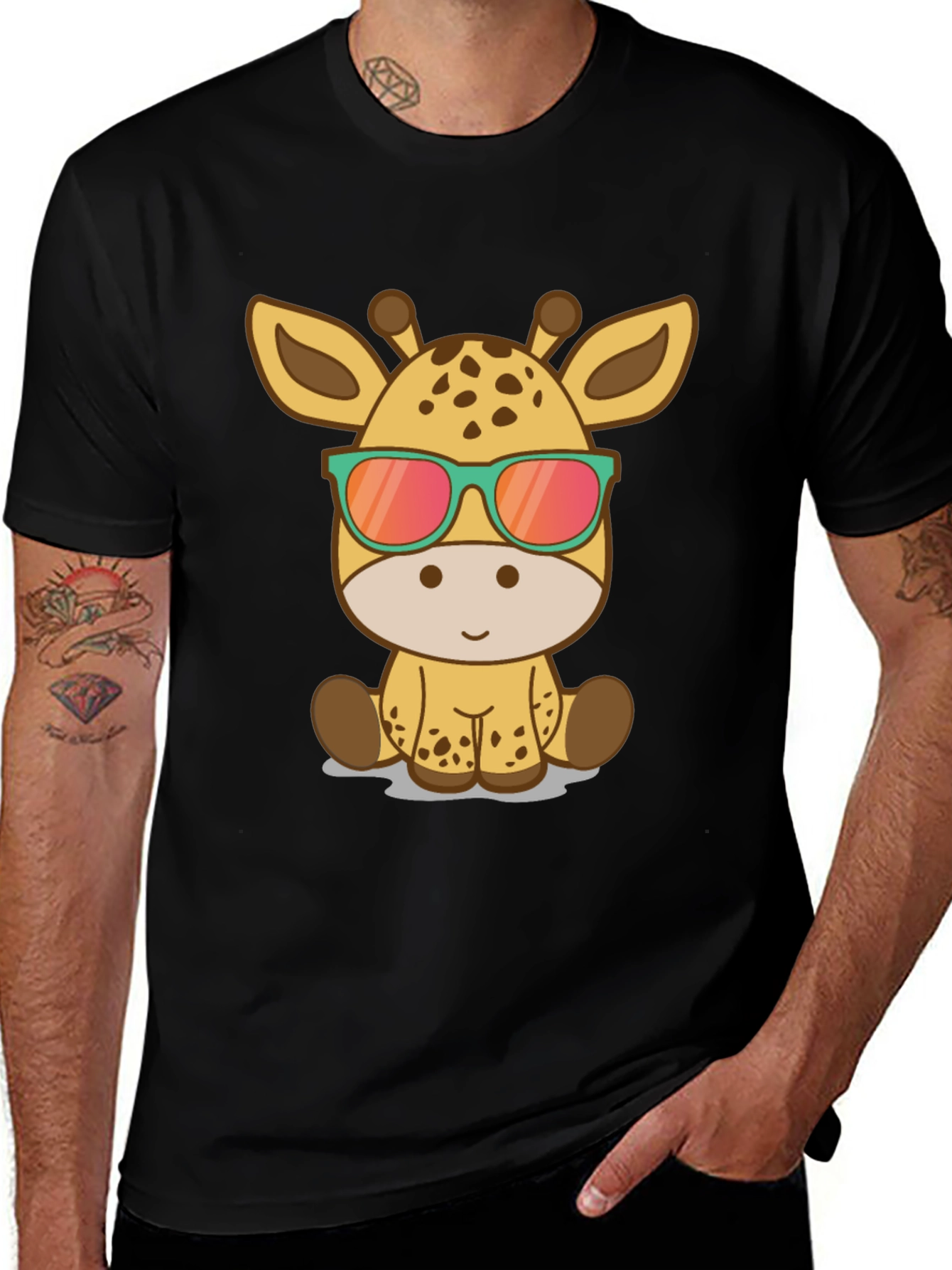 Variant 23 of Cute Giraffe Cartoon Graphic T-Shirt