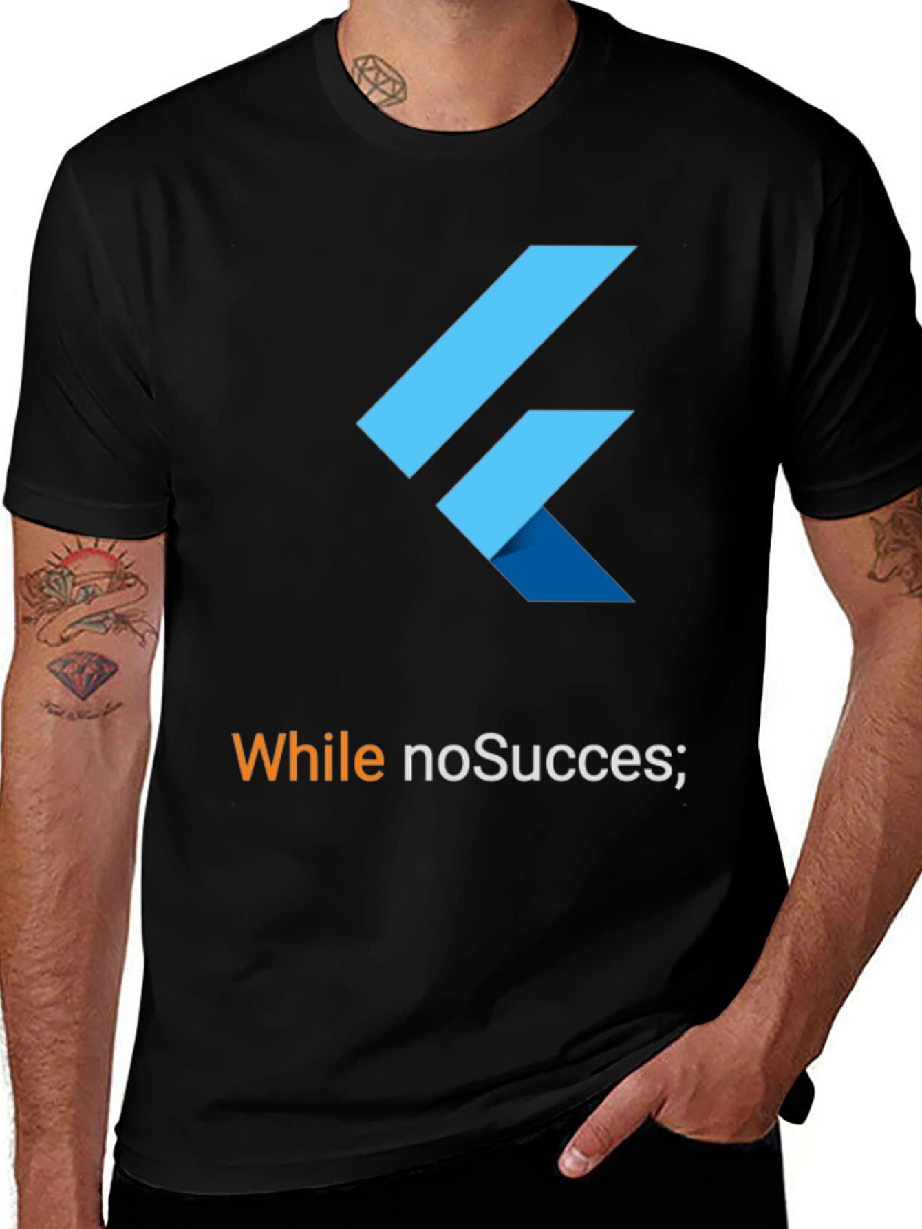 Flutter While No Success T-Shirt - Black