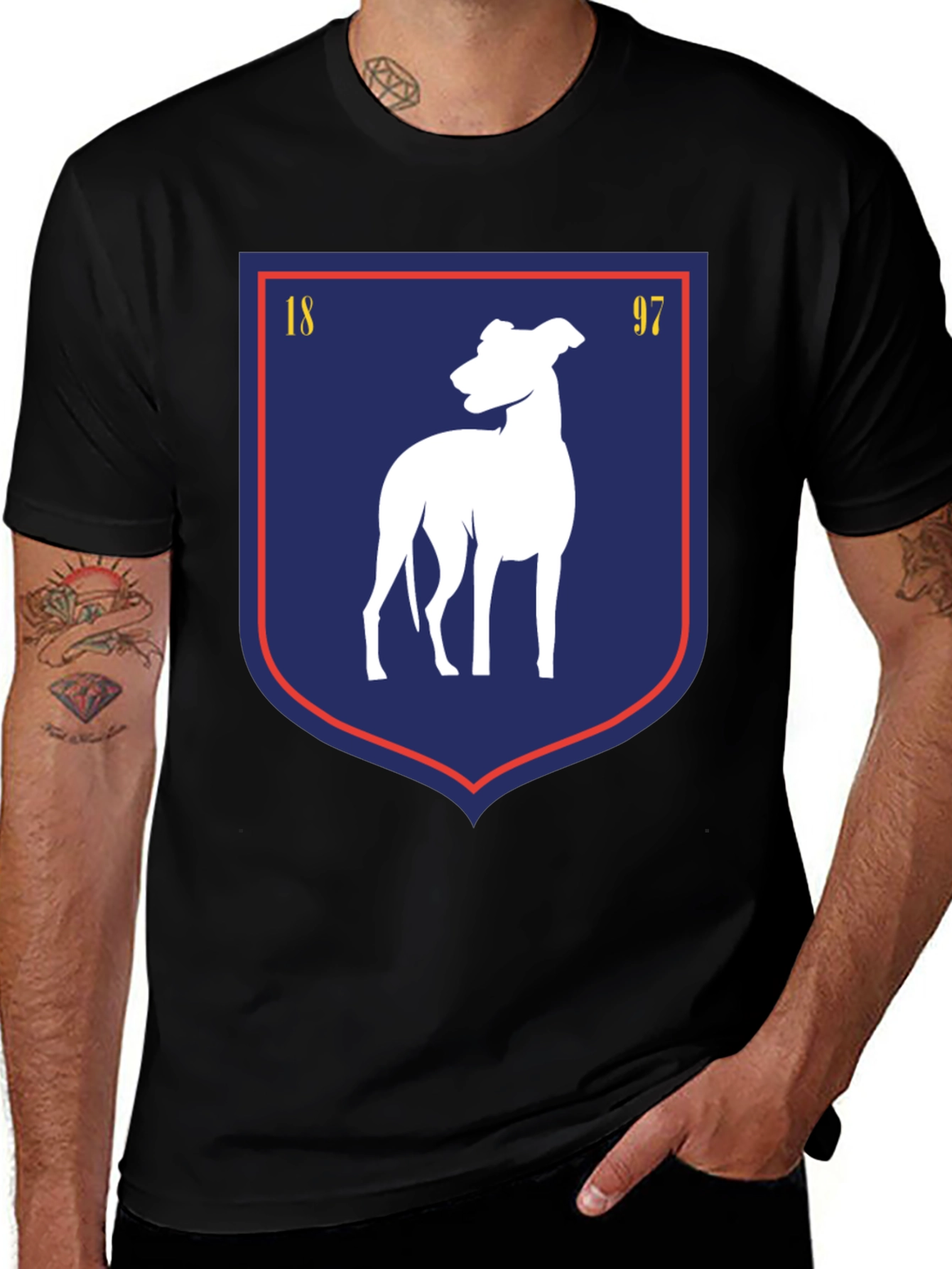 Variant 30 of Dog Crest Graphic T-Shirt - Vintage Style