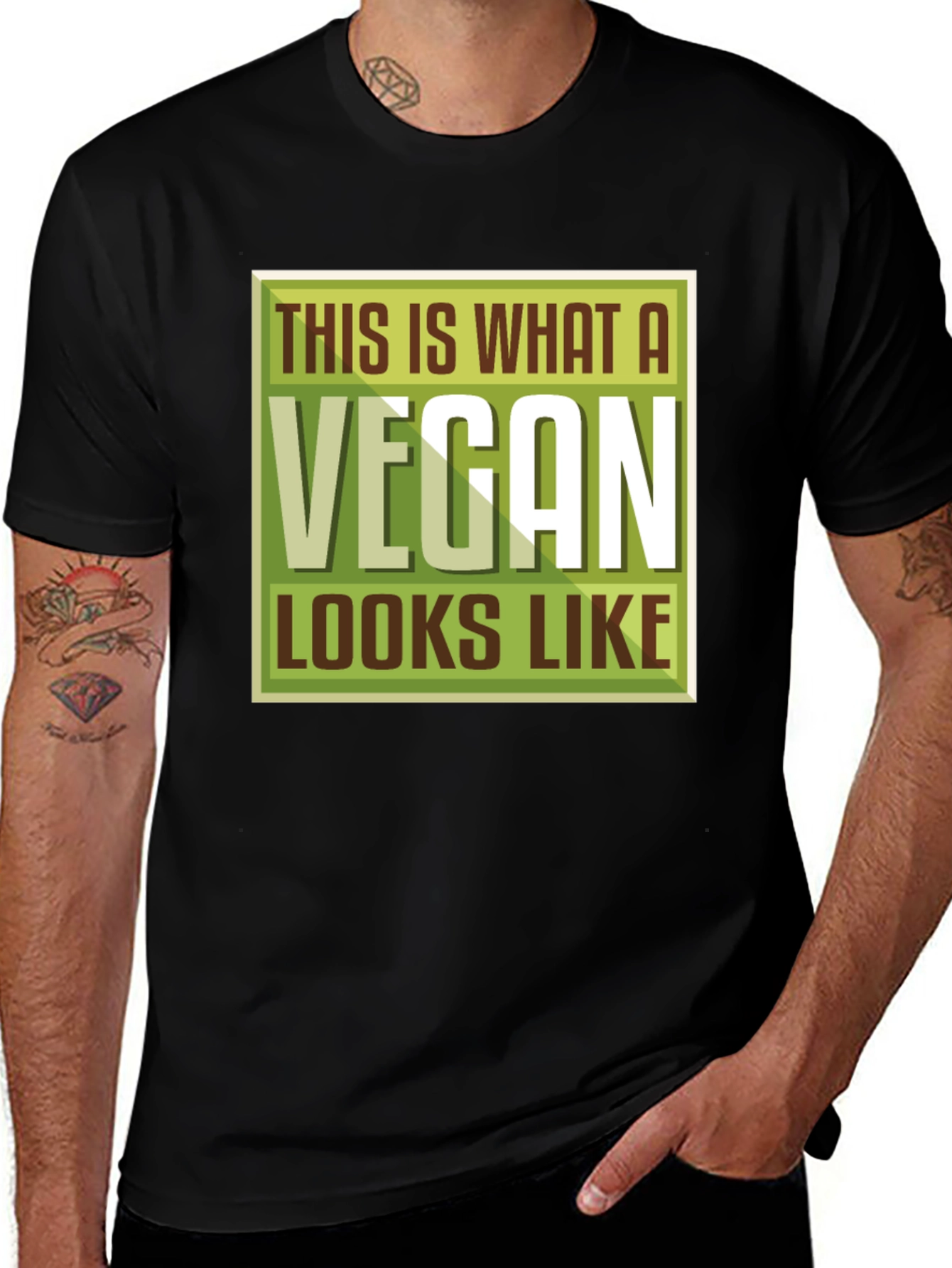 Variant 4 of Vegan T-Shirt - This is What a Vegan Looks Like - Black