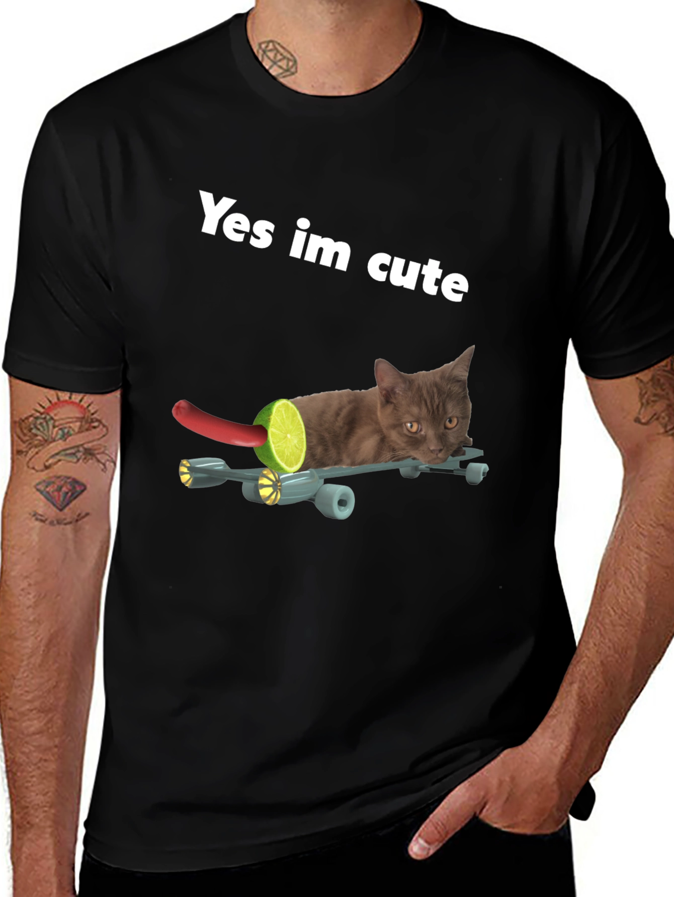 Funny Cat 'Yes I'm Cute' Graphic Tee