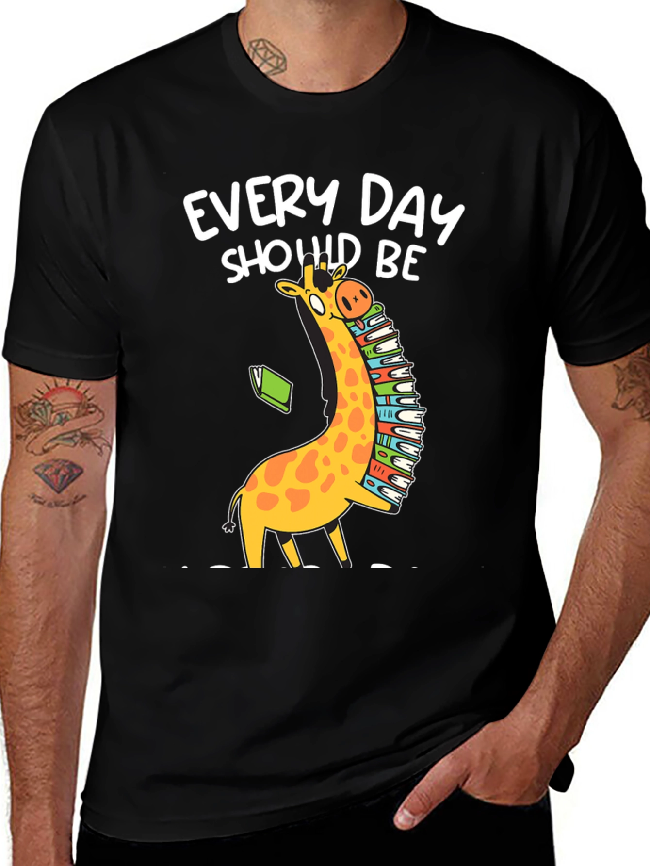 Variant 4 of Every Day Should Be Reading Giraffe T-Shirt