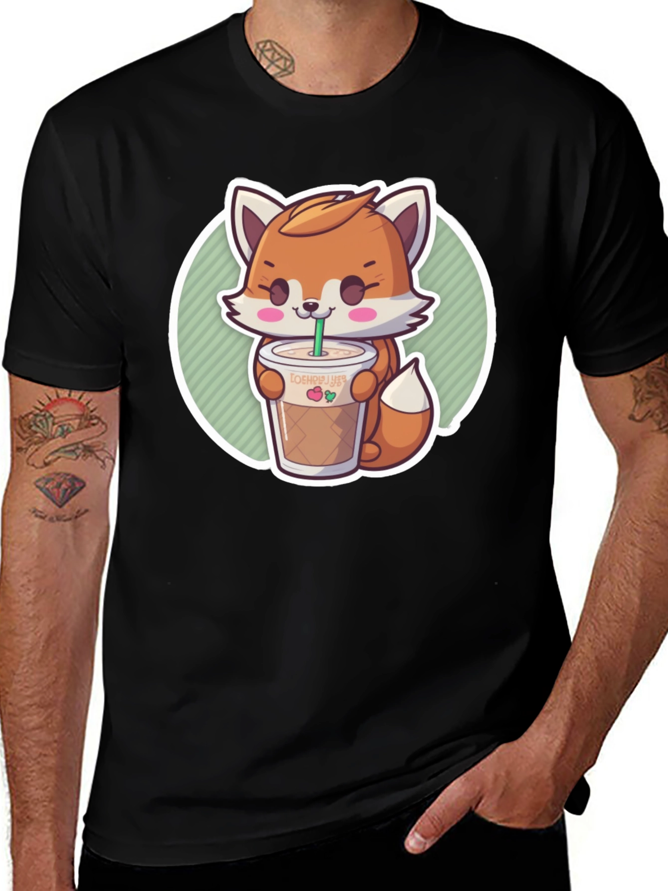 Variant 17 of Cute Fox Boba Tea T-Shirt