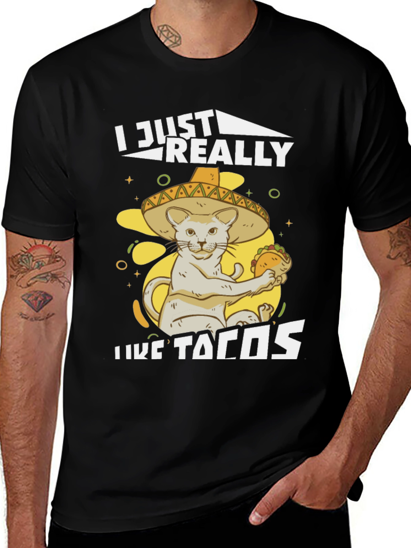 Variant 19 of I Just Really Like Tacos Cat T-Shirt