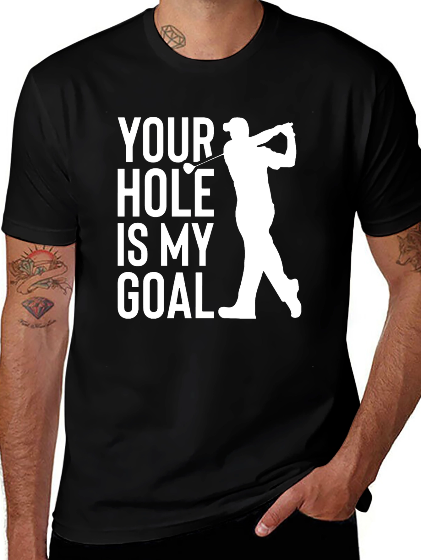 Variant 17 of Funny Golf T-Shirt - Your Hole Is My Goal Tee