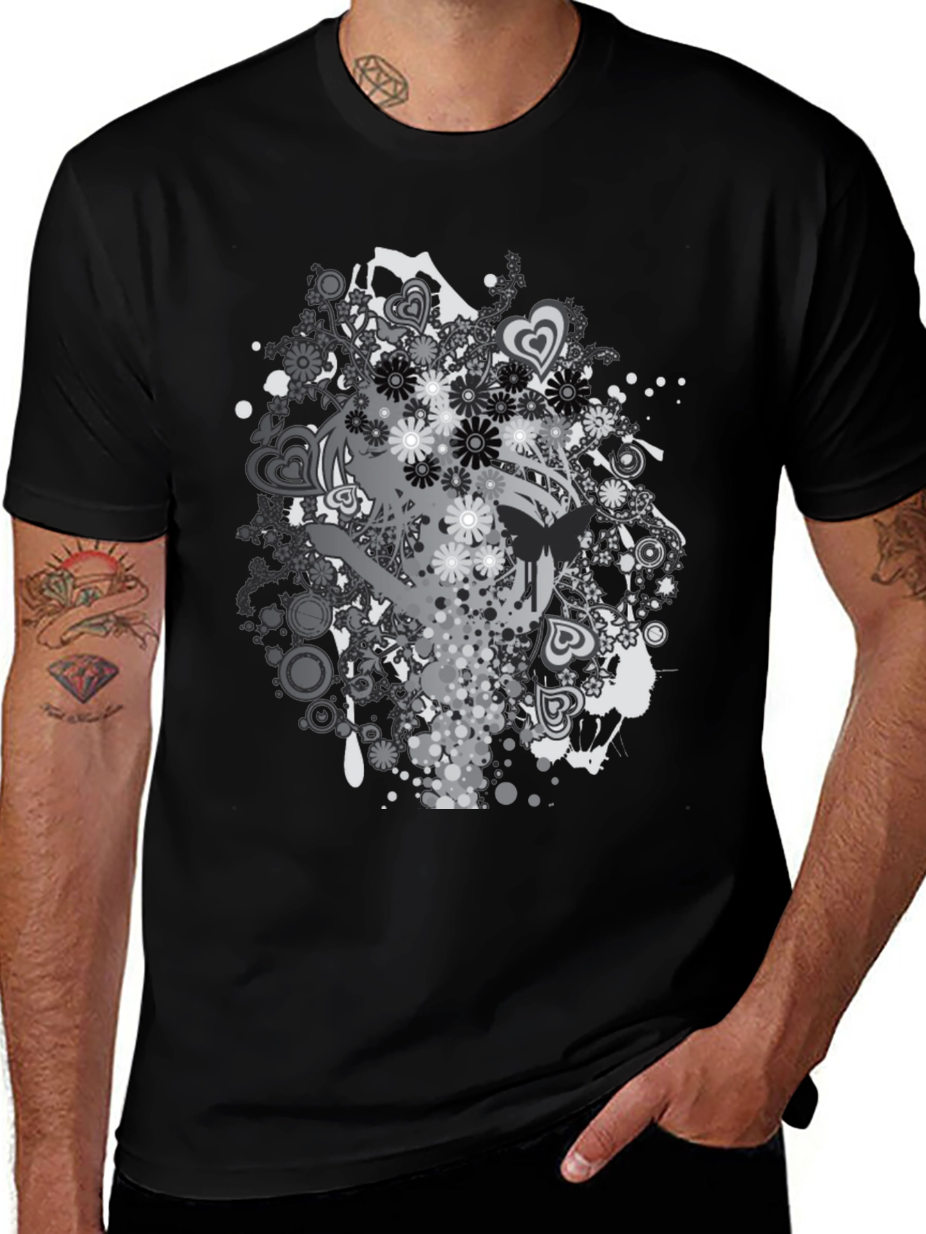 Variant 6 of Graphic Print Black T-Shirt
