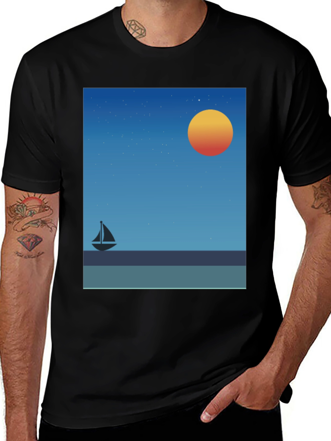 Variant 30 of Sunset Sailboat Graphic Tee