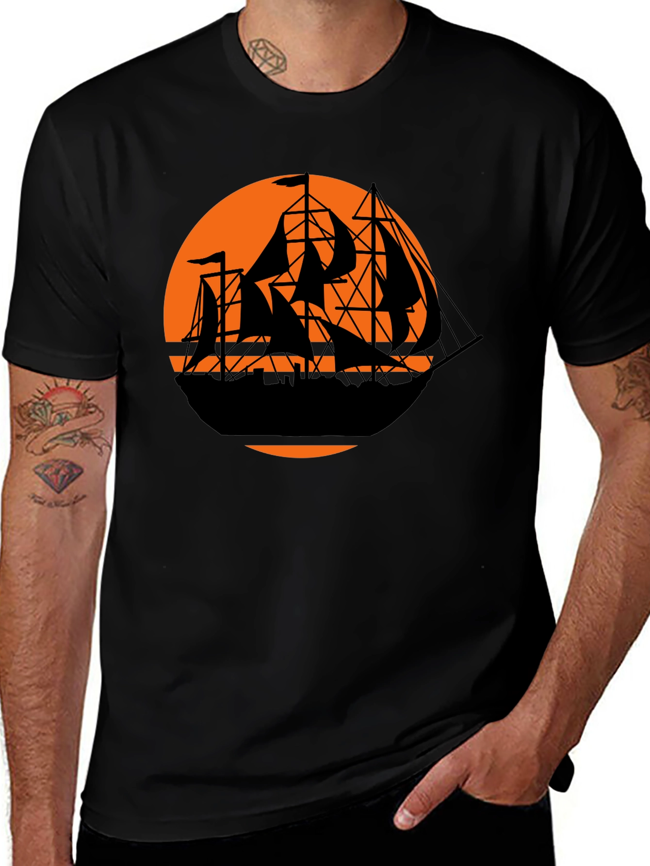 Variant 9 of Pirate Ship Sunset Graphic Tee