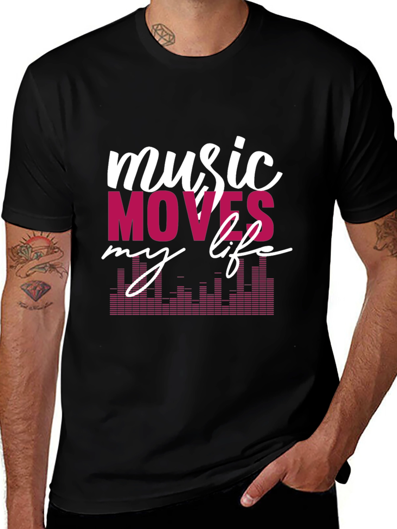 Variant 24 of Music Moves My Life Graphic Tee - Black