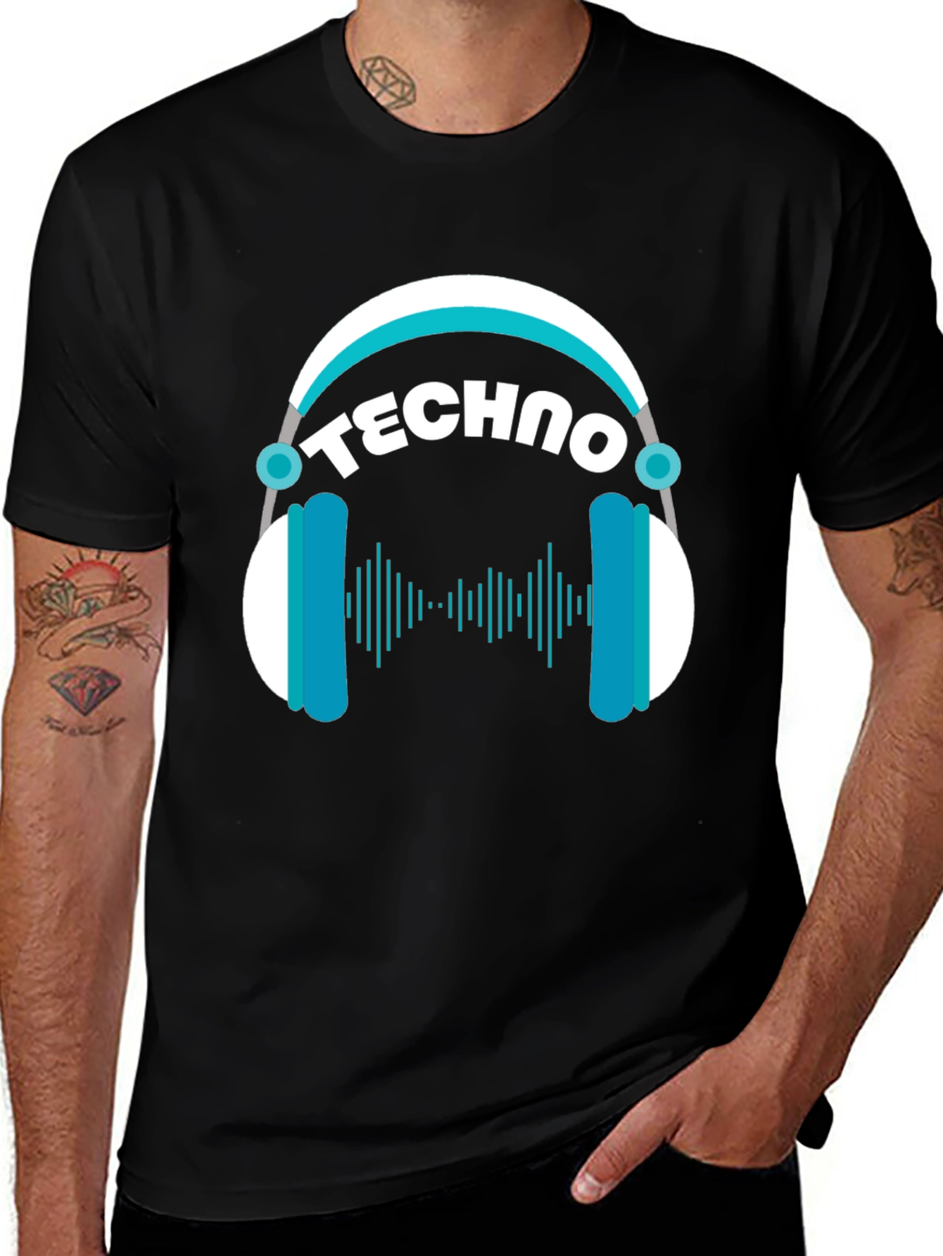 Variant 16 of Techno Headphones Graphic T-Shirt