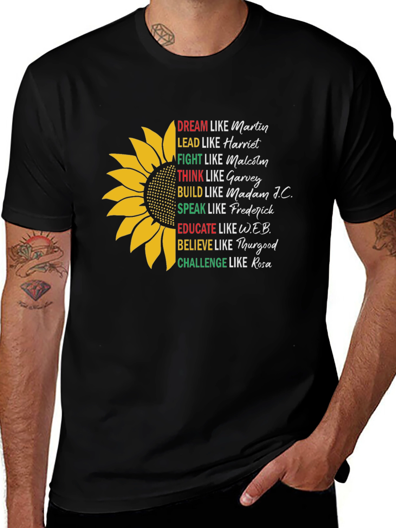 Variant 22 of Inspirational African American Leaders Black T-Shirt