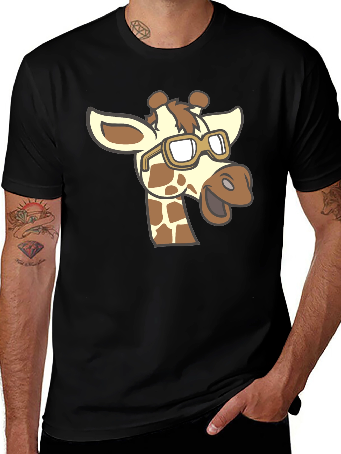 Variant 23 of Giraffe with Glasses Graphic T-Shirt