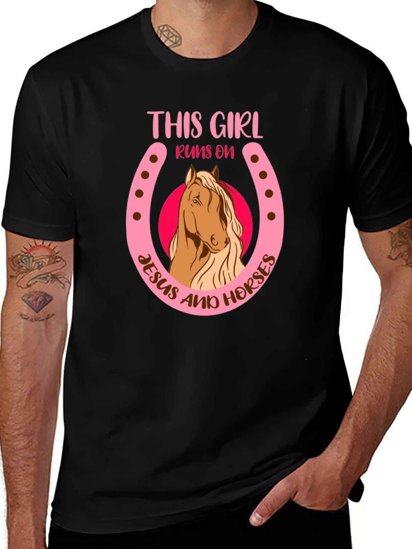 Variant 18 of This Girl Runs On Jesus And Horses T-Shirt
