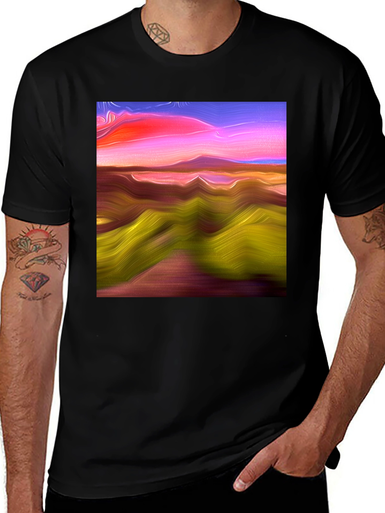Variant 26 of Abstract Landscape Graphic Tee - Modern Art Shirt