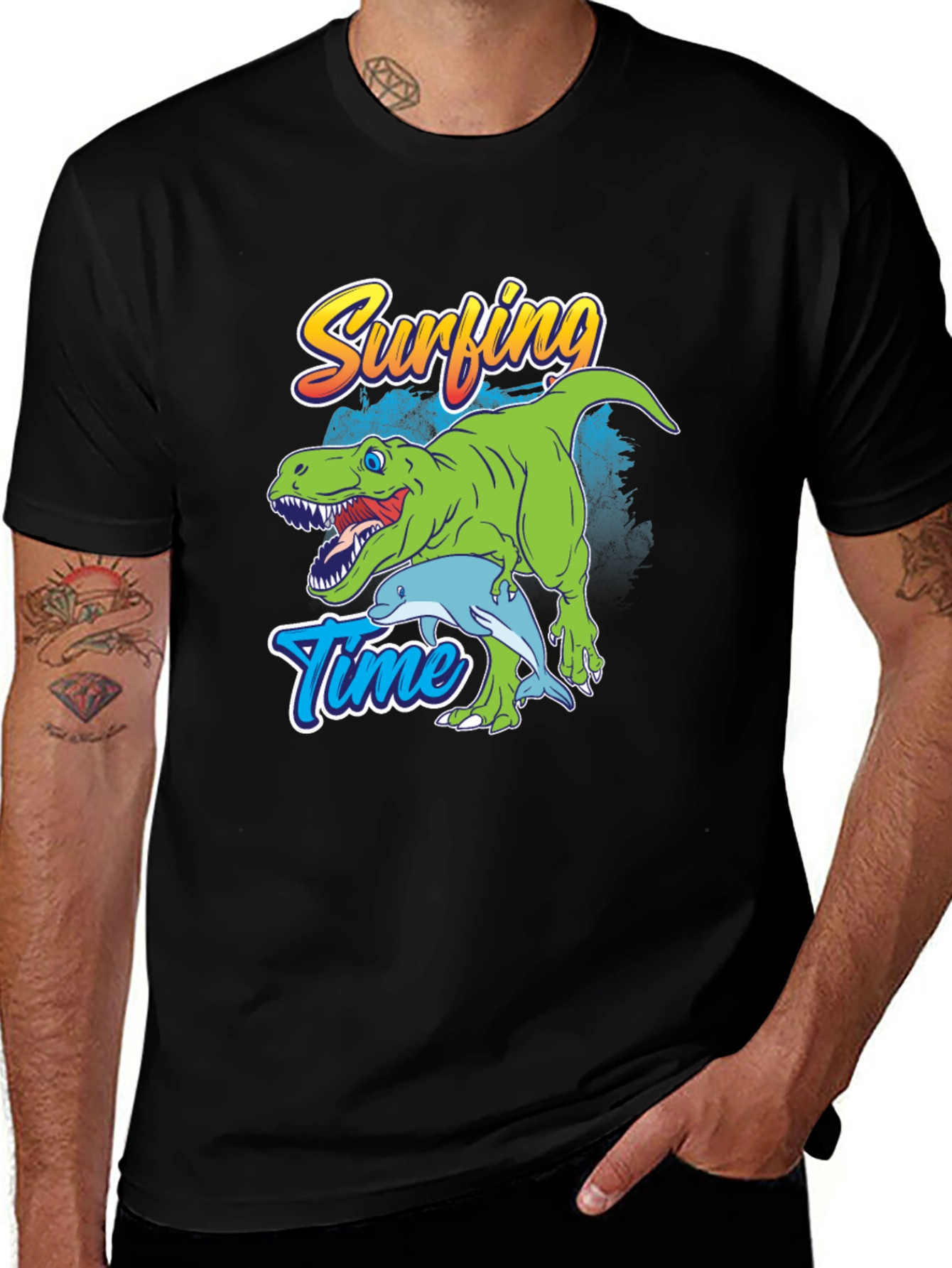 Variant 30 of Surfing T-Rex T-Shirt