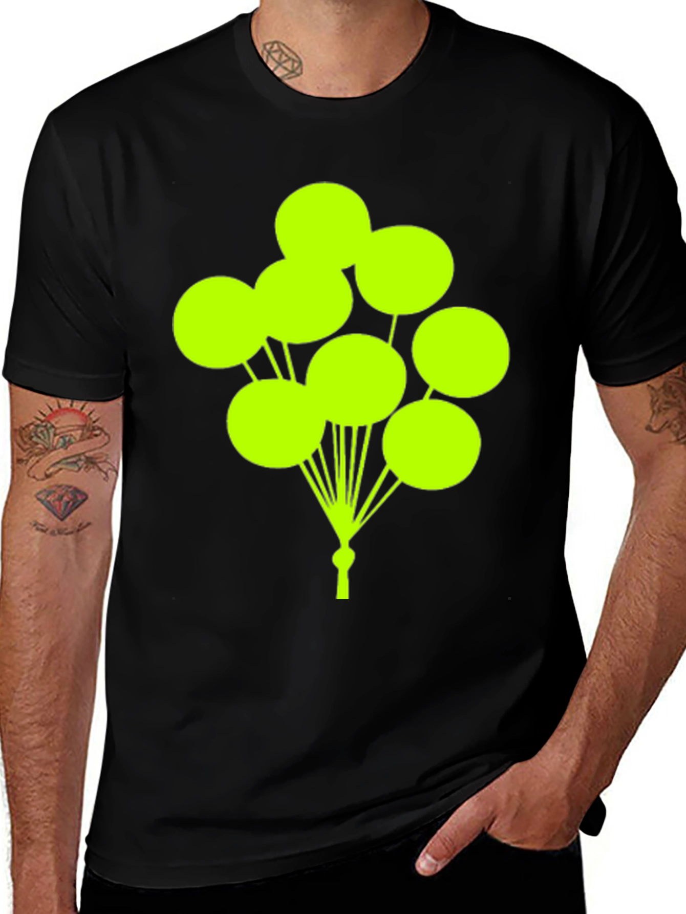 Variant 5 of Balloon Graphic Tee - Fun & Stylish Black T-Shirt