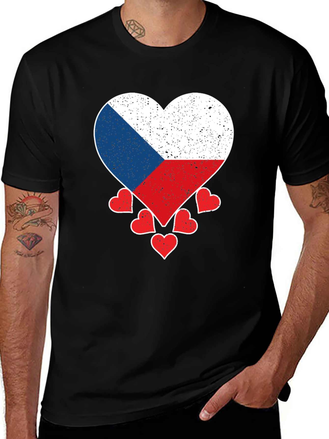Czech Flag Heart T-Shirt - Show Your Love for Czechia