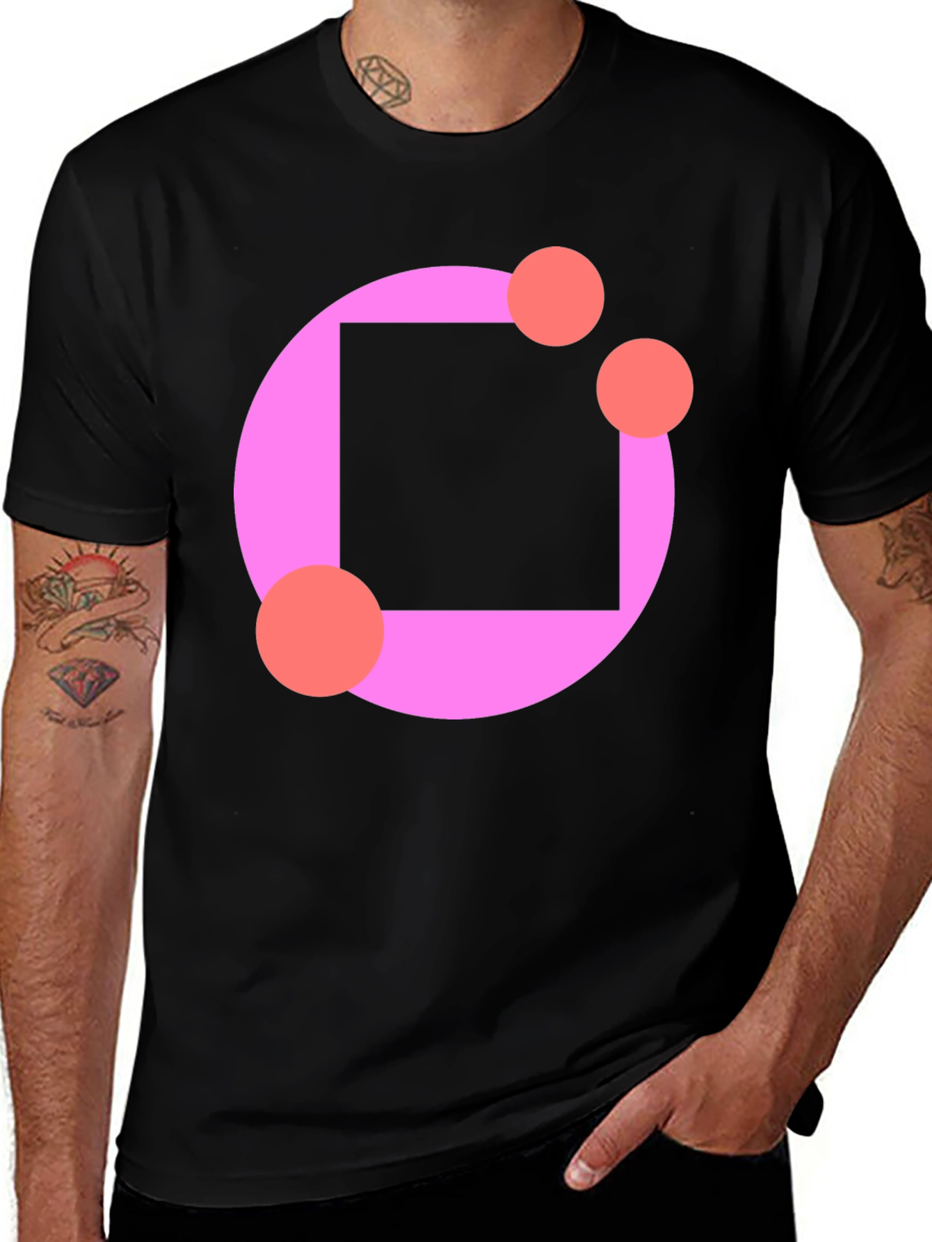 Variant 5 of Abstract Graphic Print Black T-Shirt