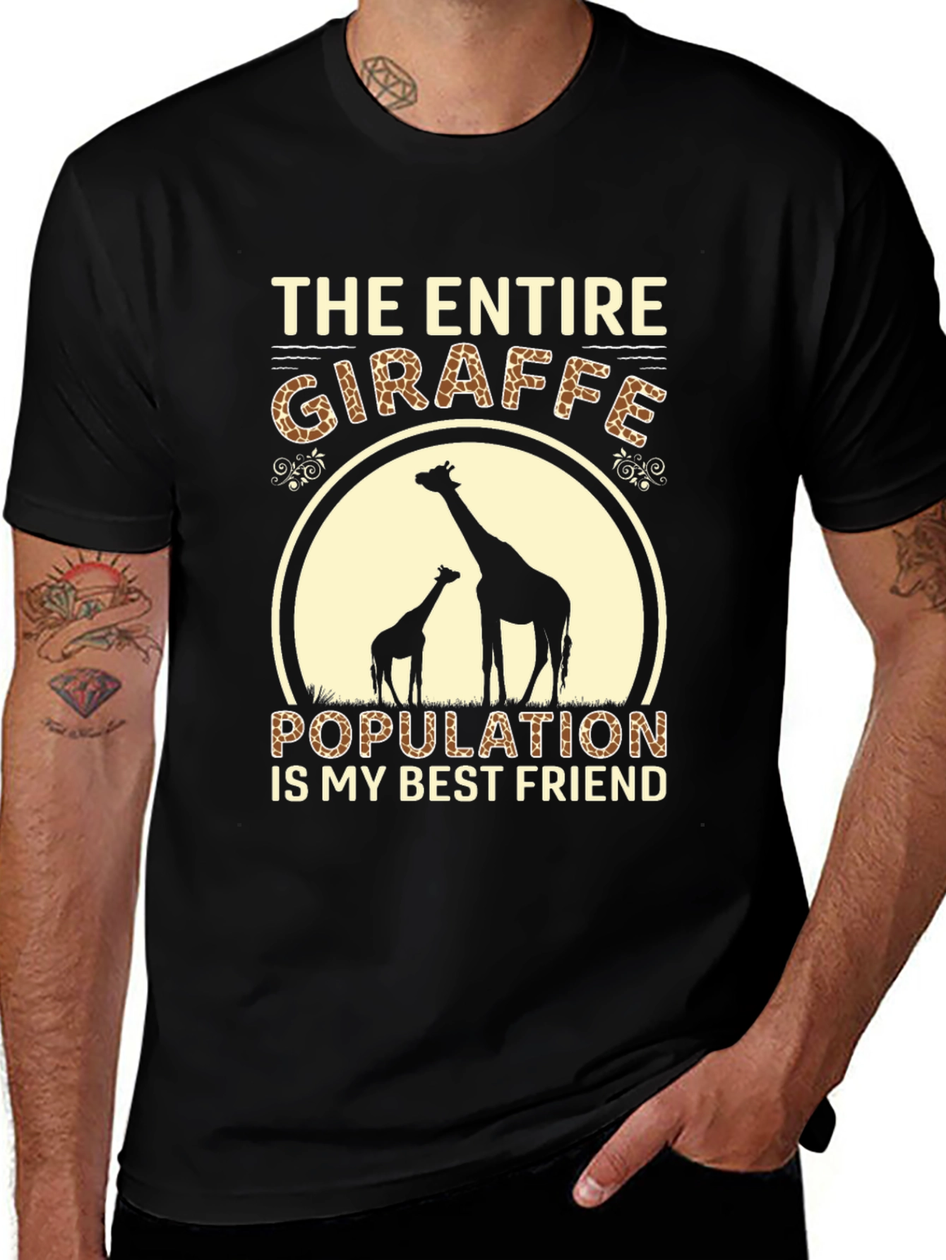 Variant 3 of Giraffe Lover T-Shirt - Entire Population