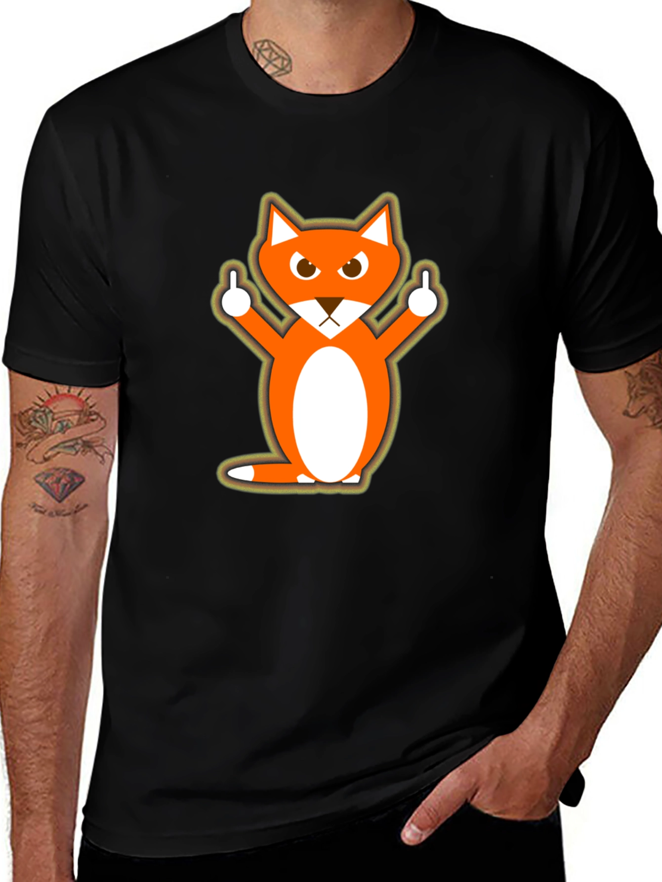 Variant 24 of Funny Fox Middle Finger Graphic T-Shirt - Unisex