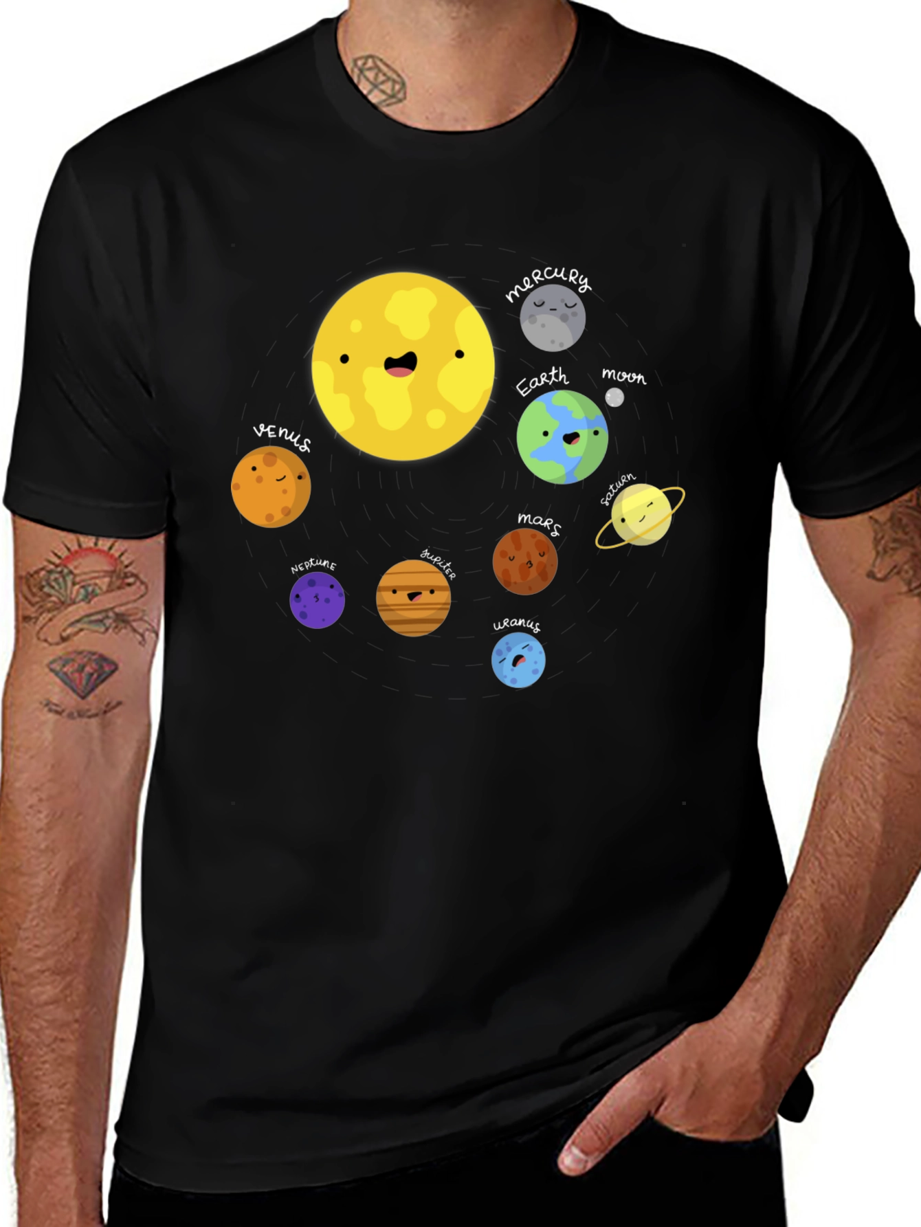 Variant 24 of Planets Graphic Tee - Galaxy Cute Solar System T-Shirt