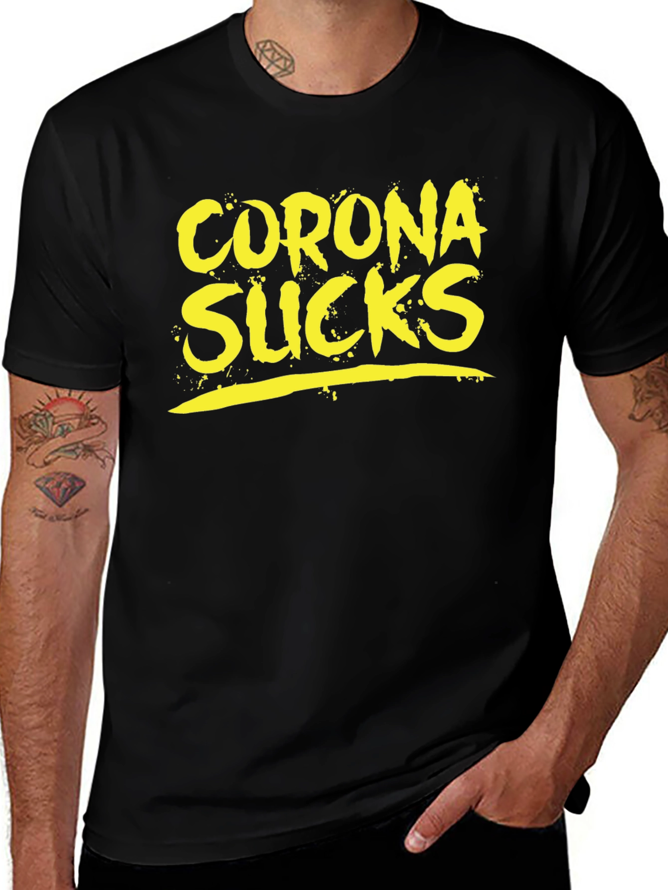 Variant 28 of Corona Sucks Graphic Tee - Black Casual T-Shirt