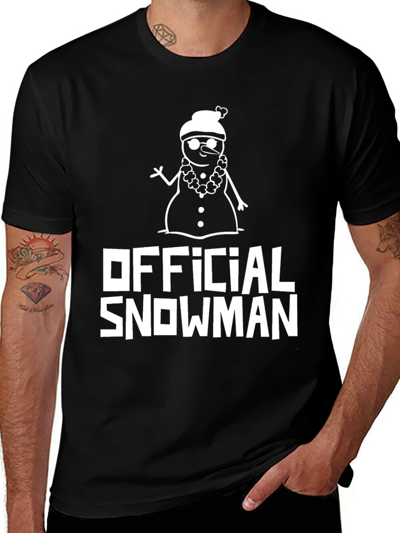 Variant 30 of Official Snowman Graphic Black T-Shirt