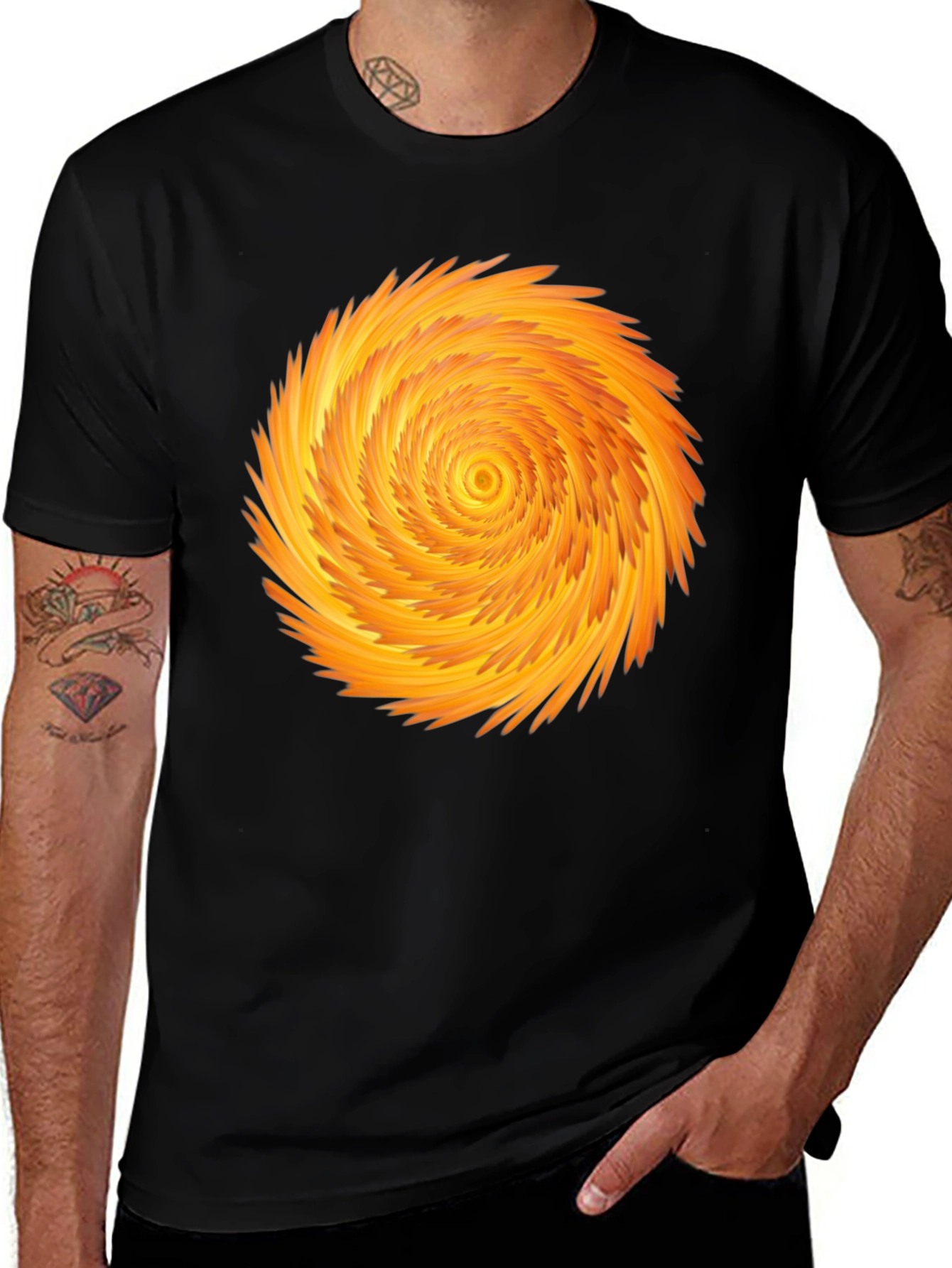 Variant 10 of Vortex Tee - Black Graphic Print T-Shirt