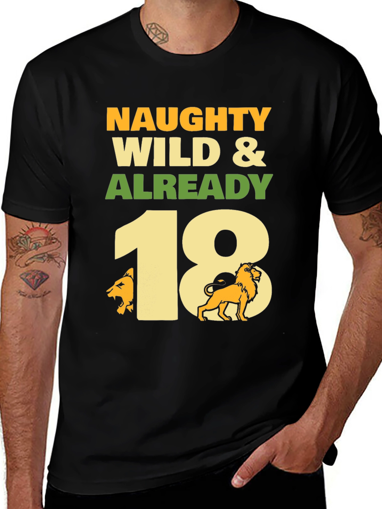 Naughty Wild 18th Birthday Graphic T-Shirt