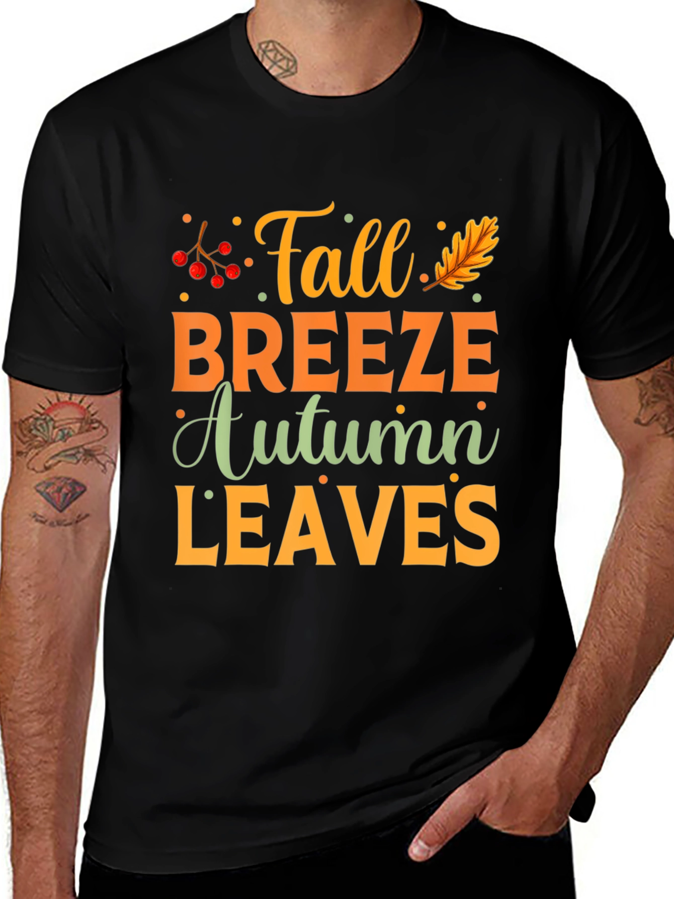 Variant 27 of Fall Breeze Autumn Leaves Graphic Tee