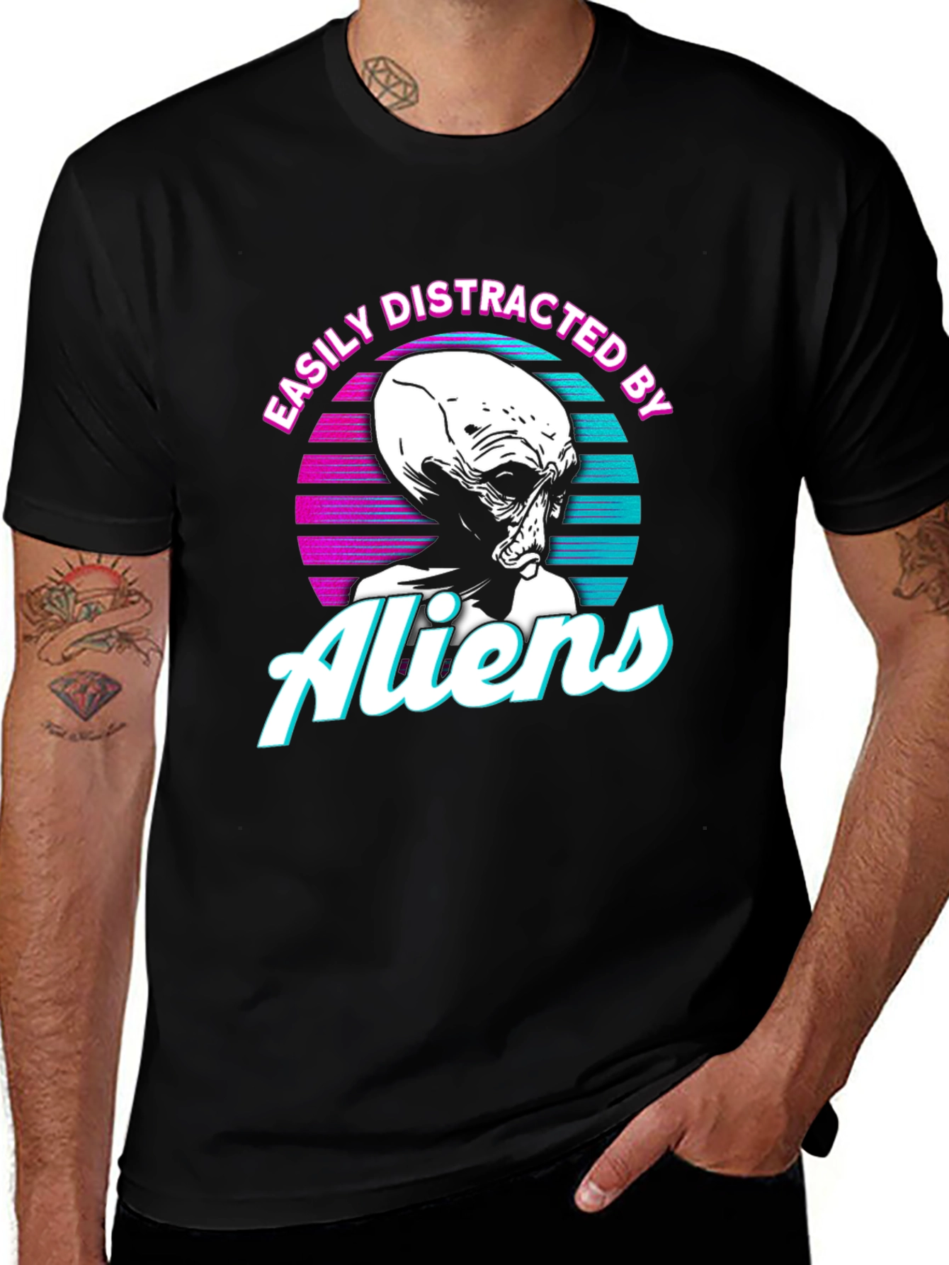 Variant 6 of Easily Distracted By Aliens Graphic T-Shirt
