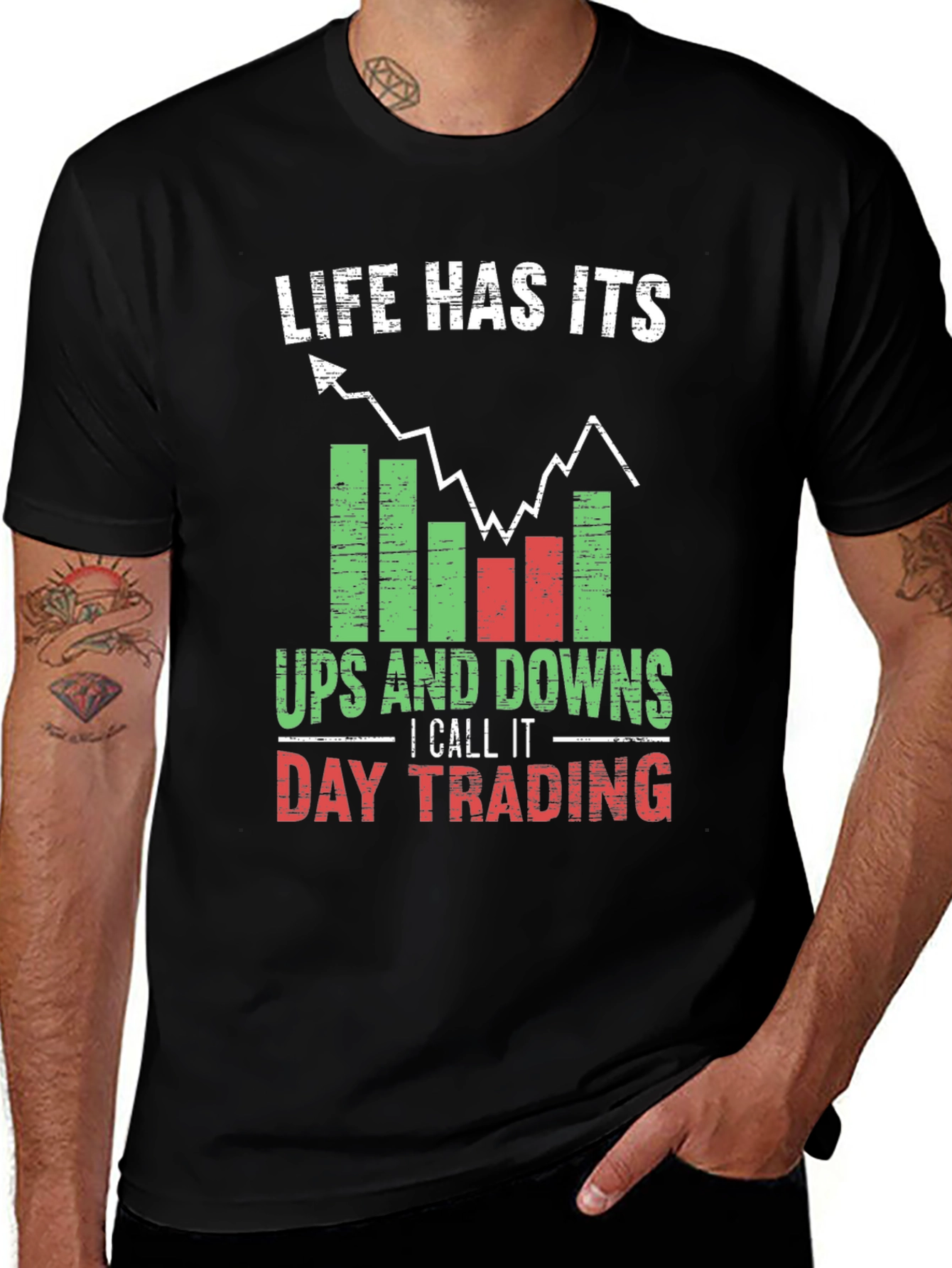 Variant 29 of Day Trading Graphic Tee - Life Ups and Downs T-Shirt