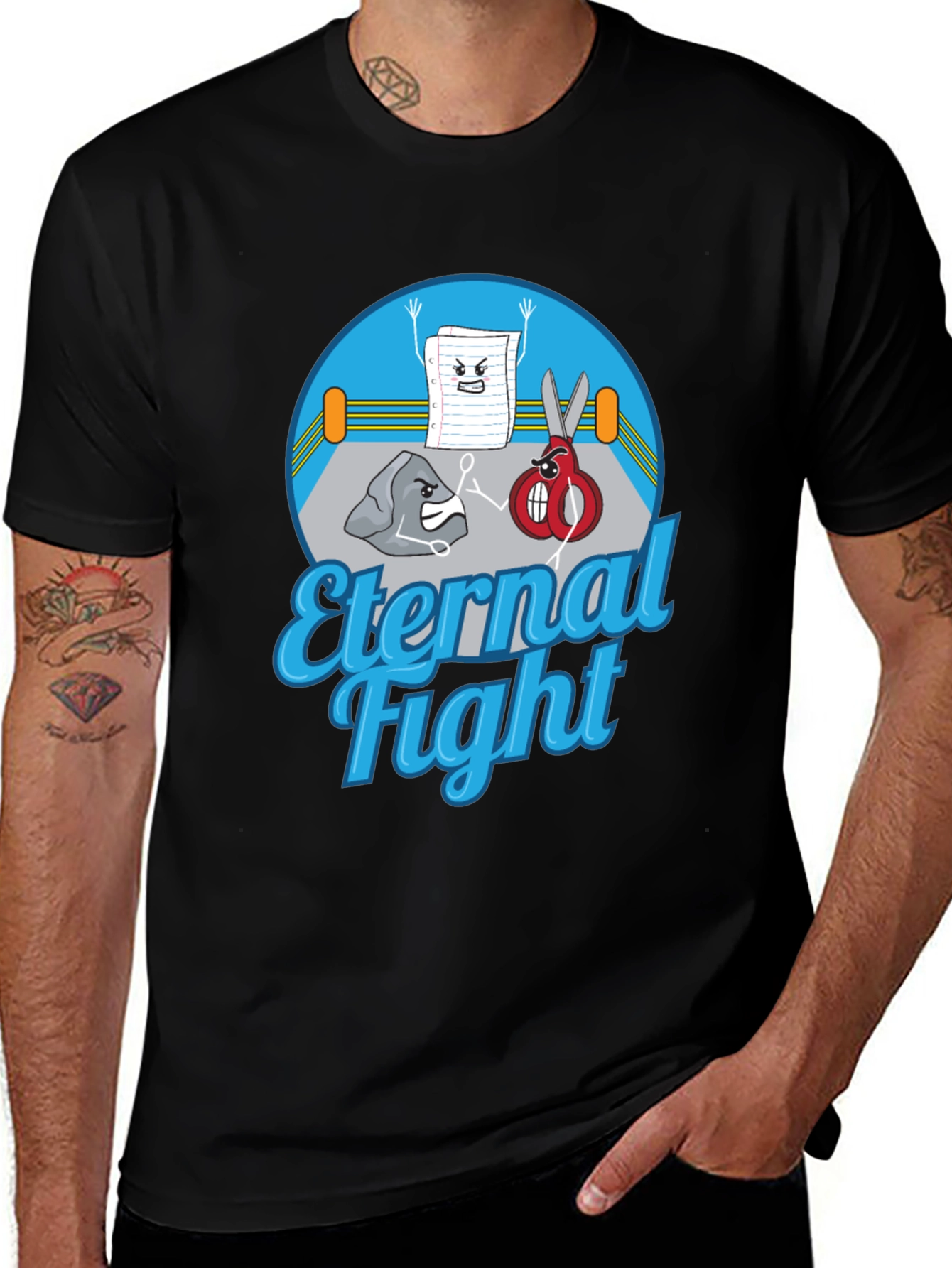 Eternal Fight Rock Paper Scissors Graphic T-Shirt