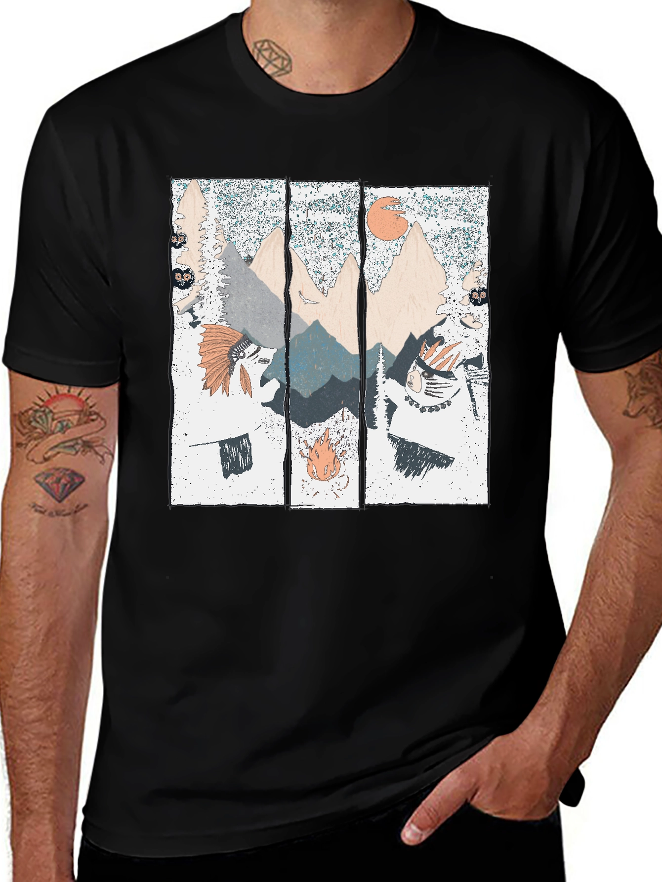 Variant 18 of Mountain Landscape Graphic Print T-Shirt