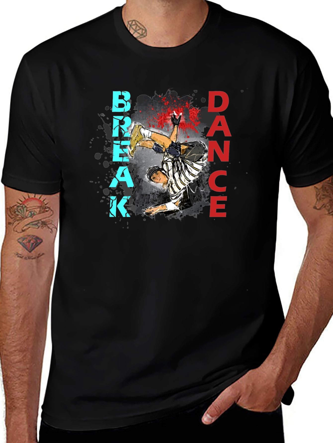 Variant 3 of Break Dance Graphic Tee - Stylish Black T-Shirt