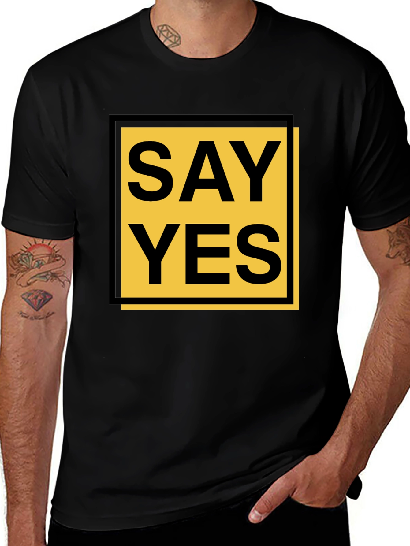 Say Yes Graphic Tee - Bold Statement Shirt
