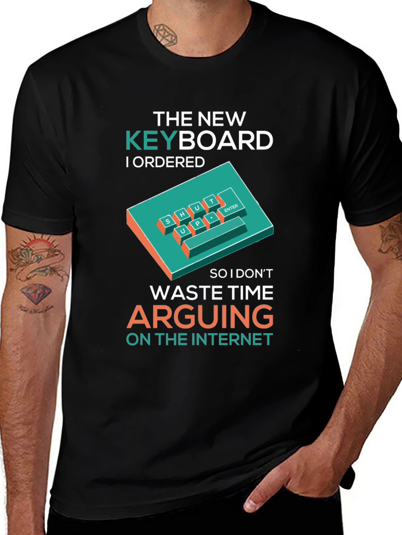 Variant 16 of The "Shut Up" Keyboard T-Shirt