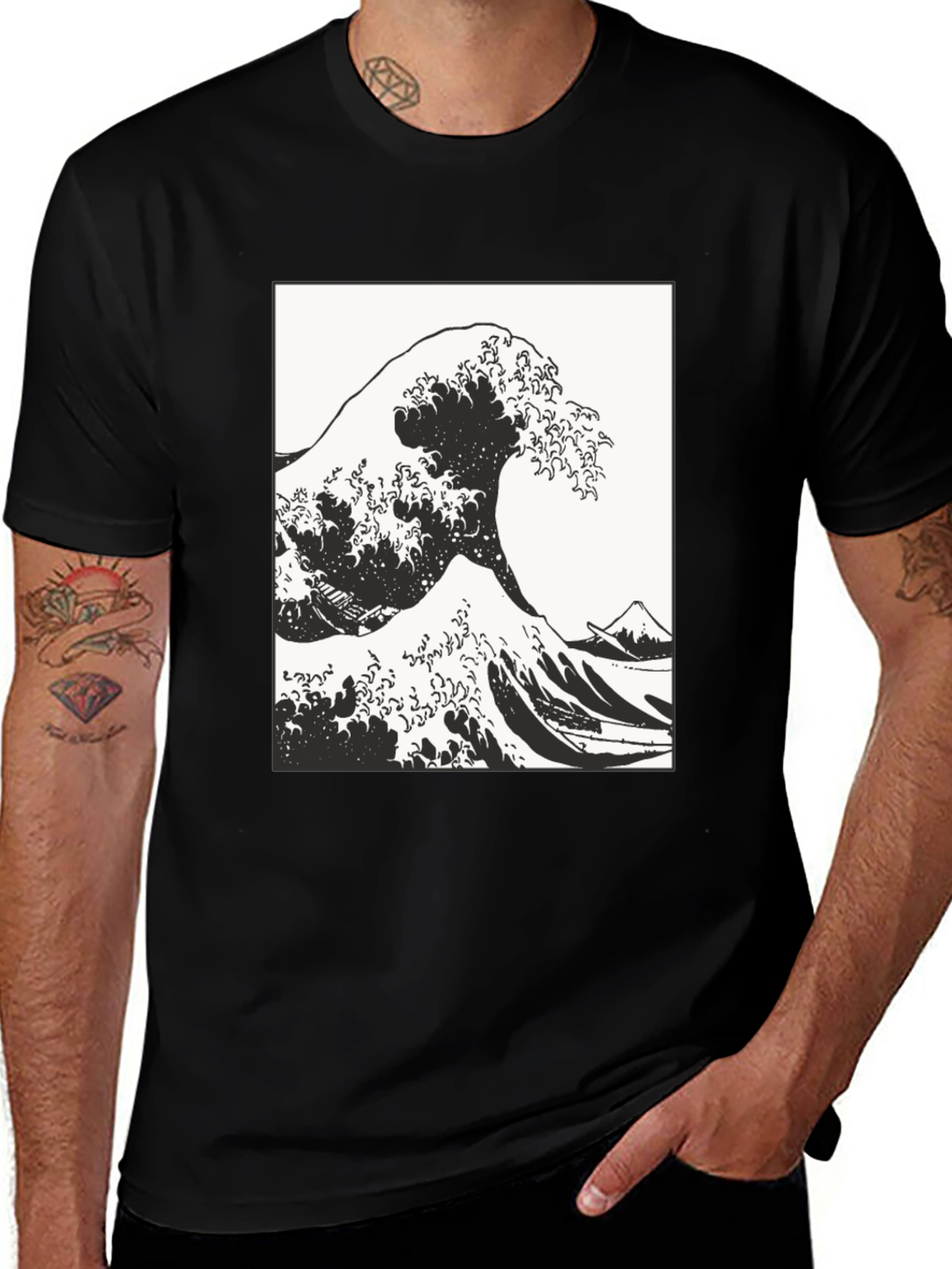 Variant 16 of Great Wave Graphic Tee - Classic Design