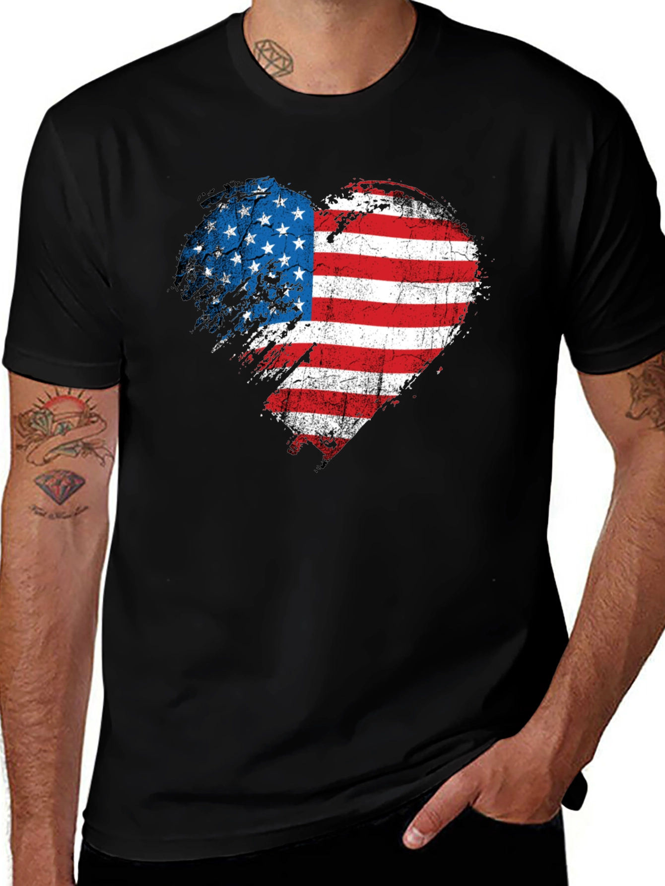 Variant 3 of American Flag Heart T-Shirt
