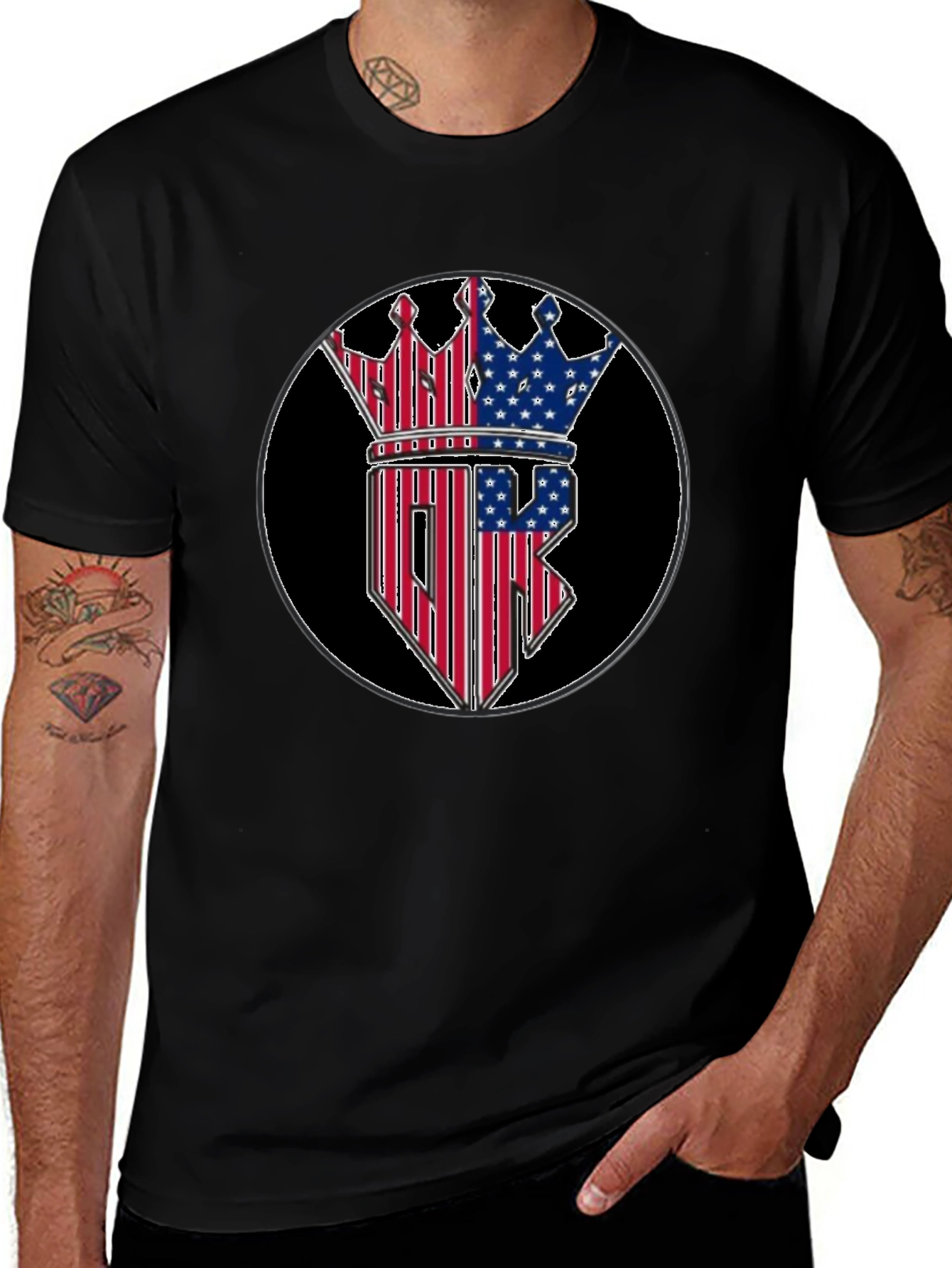 Variant 19 of American Flag Crown Graphic Tee