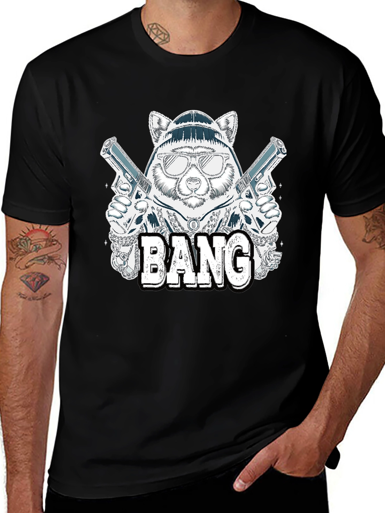 Variant 24 of Bang Raccoon Graphic Tee - Street Style T-Shirt