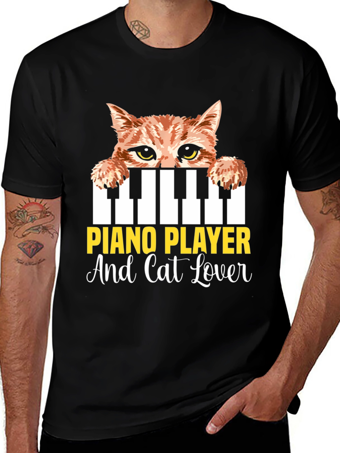 Variant 3 of Piano Player Cat Lover T-Shirt