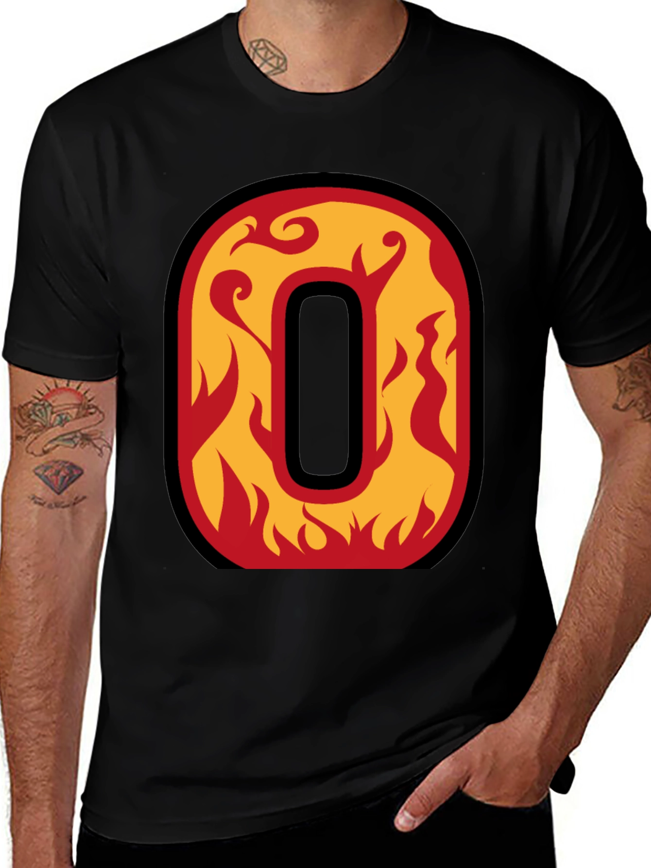 Fiery Letter O Graphic Tee