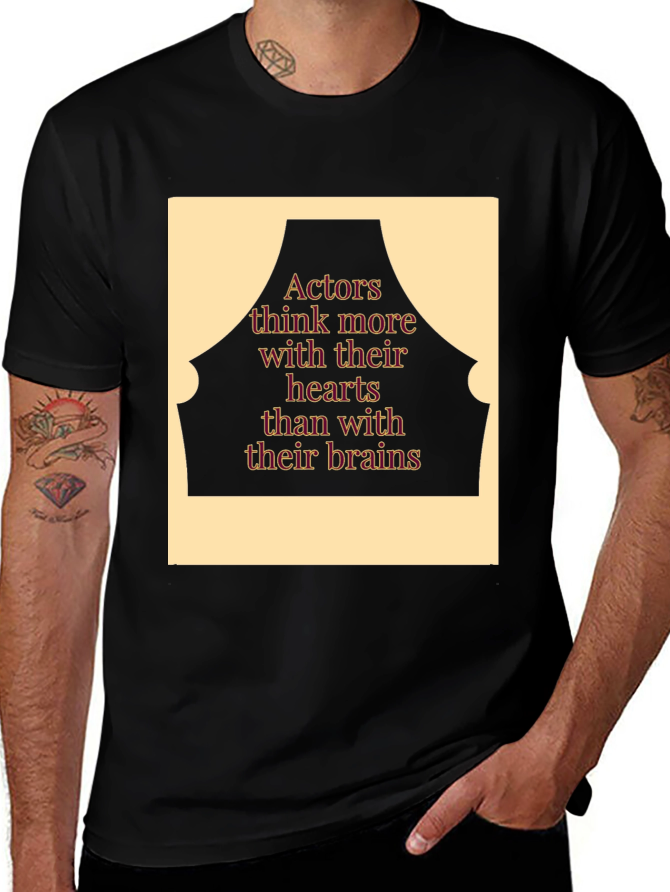 Actor Heart Over Brain Black T-Shirt