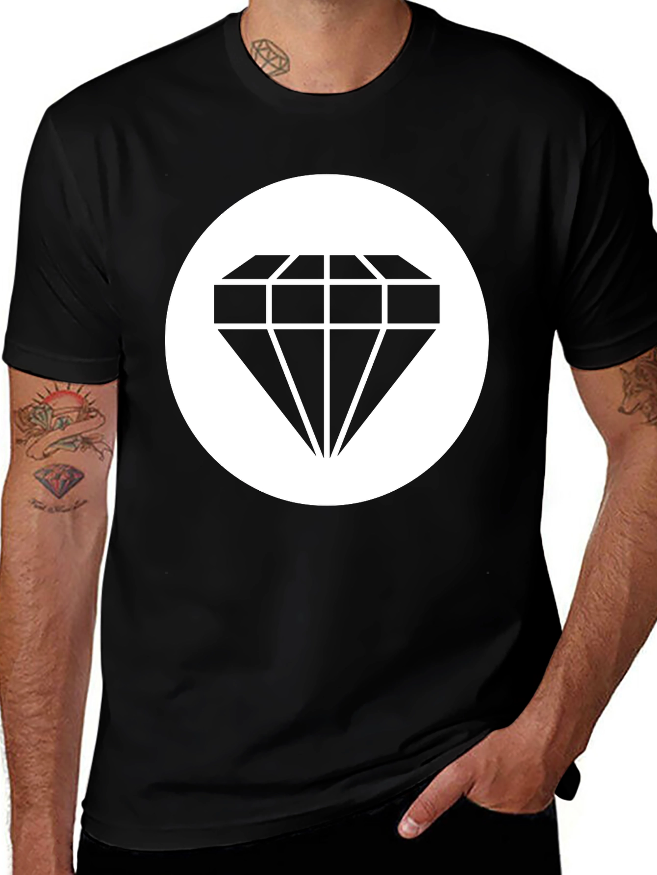 Variant 13 of Diamond Graphic Black T-Shirt
