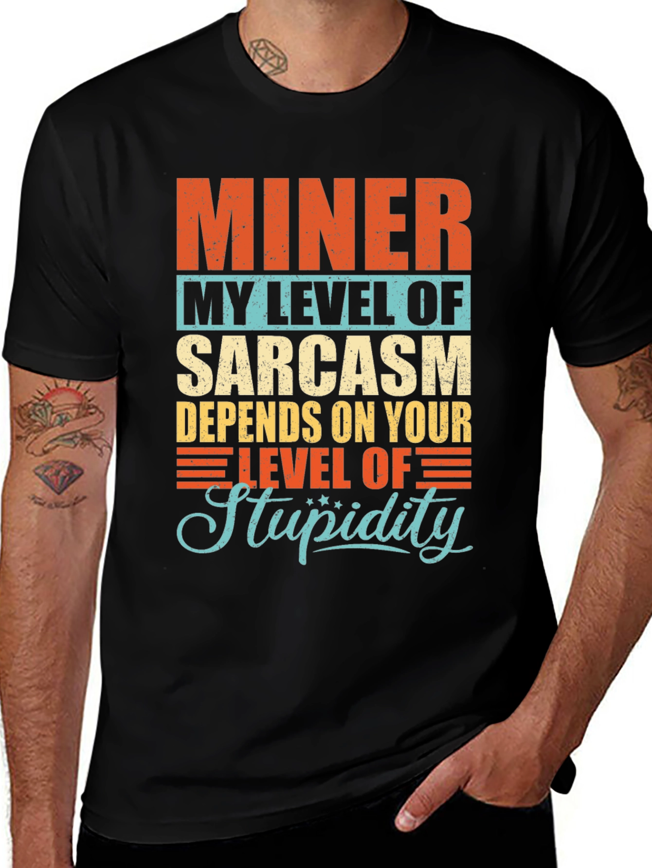 Variant 16 of Miner Sarcasm Level Men's Graphic T-Shirt